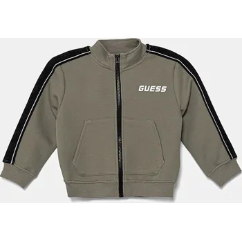 Chlapecká mikina Dětská mikina Guess zelená barva, s aplikací, L5GQ08 KB3P2 L5GQ08.KB3P2.PPYA 87X, vel. 118-122