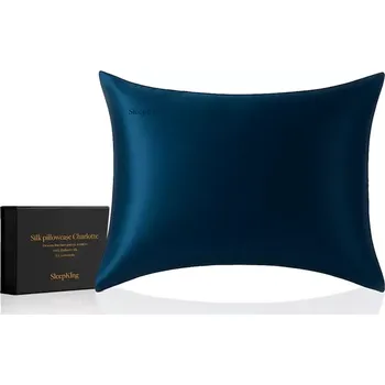 Povlak na polštářek SleepKing™ Hedvábný povlak Charlotte - Tmavě modrá, 40x40cm
