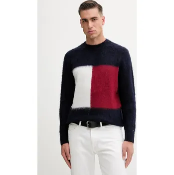 Pánský svetr Svetr s příměsí vlny Tommy Hilfiger MW0MW41322 námořnická modř 59X, vel. XXL