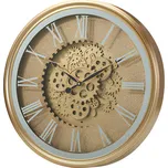 Home Styling Collection Zlaté nástěnné hodiny s viditelným otočným mechanismem VERTEX, Ø 50 cm