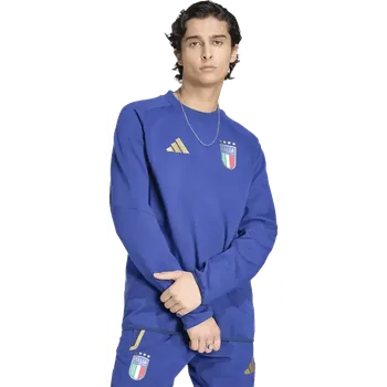 Pánská mikina Pánská mikina s dlouhým rukávem Adidas Itálie 2026 Tiro Travel modrá