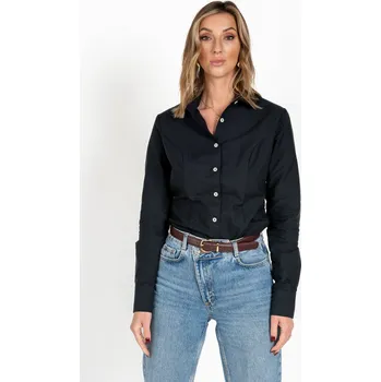 Pánská košile TallGuys Dámská prodloužená Oxford košile | Dlouhý rukáv | Deep black Velikost: M