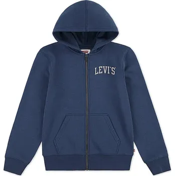Pánská mikina Dětská mikina Levi's LEGENDARY FULL ZIP HOODIE tmavomodrá barva, s kapucí, s potiskem, 9EN722 59X, vel. 164