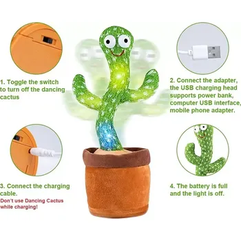 Zpívající a tančící kaktus USB kabel