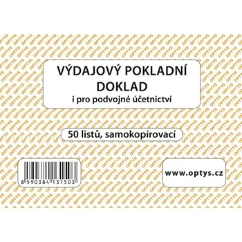 Tiskopis OPTYS 1315, Výdajový doklad A6, samopropisovací, 50 listů