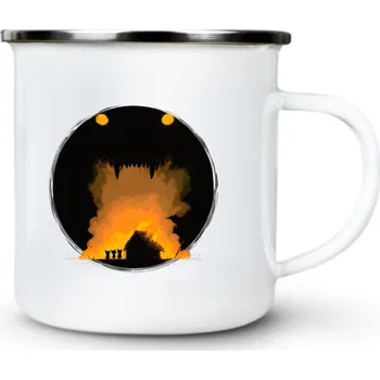 Strašidelná pohádka Tři prasátka, V2 - Plechový hrnek VELKÝ 400ml (500 ml po okraj) - 400 ml