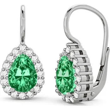 Náušnice Elegantní náušnice Luca II, zlato se zirkony Materiál šperku: Bílé zlato, Barevné varianty zirkonů: Zelený zirkon