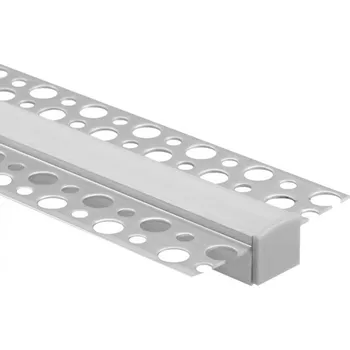 Profil Hliníkový Vestavný do LED Zápustný do Płyt KARTON / GIPS 2m z Mroźnym Kloszem i Zaślepkami Ecolight