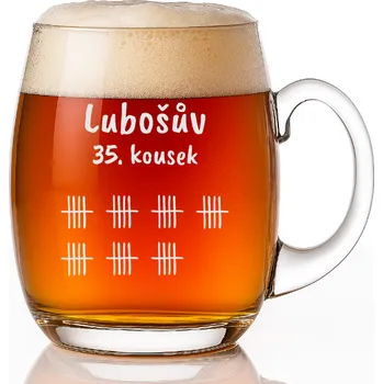 Sklenice Dekorant Ručně foukaná pivní sklenice s personalizovaným pivním motivem 650 ml 1KS