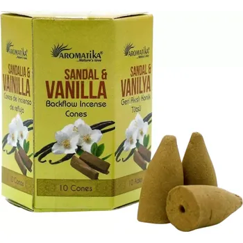 Aroma lampa Aromatika Vonné kužely Tekoucí dým Aromatika Santalové Dřevo Vanilka 10 ks
