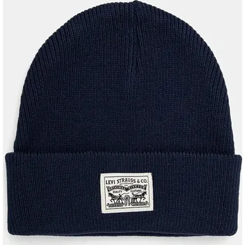 Čepice Bavlněná čepice Levi's tmavomodrá barva, z husté pleteniny, 000J4-0004 000J4.0004 59X, vel. ONE SIZE