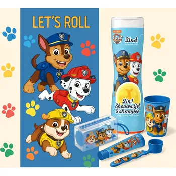 SET 3-DÍLNÝ TLAPKOVÁ PATROLA OSUŠKA,SPRCHOVÝ GEL,KOSMETICKÁ TAŠTIČKA