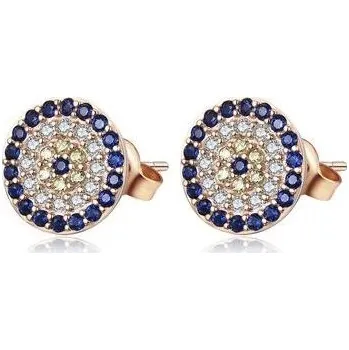 Náušnice Prosperk Stříbrné náušnice pecky kulaté s krystalky S4662