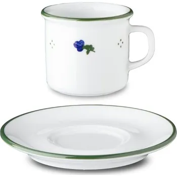 Šálek s podšálkem na espresso, 80 ml, modré kytičky, G. Benedikt