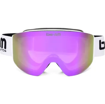 be-AM Lyžařské brýle SKI a SNB SENIOR - bílá/fialové sklo