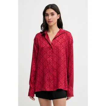 Pyžamová košile Calvin Klein Underwear LV00QS7535 červená 33X, vel. M