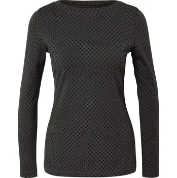 Dámské tričko 714517 - Tchibo - Triko s dlouhým rukávem a potiskem - pro ženy - vel. L 44/46 - barva: černá