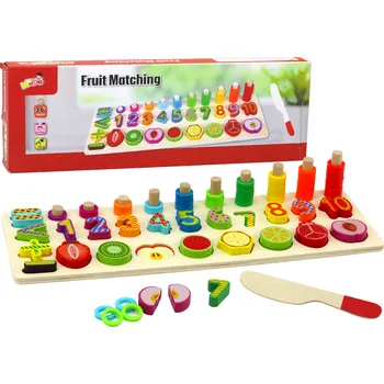 Dřevěná hračka Mamido Vzdělávací sada Dřevěná deska Třídění Ovoce Učení matematiky