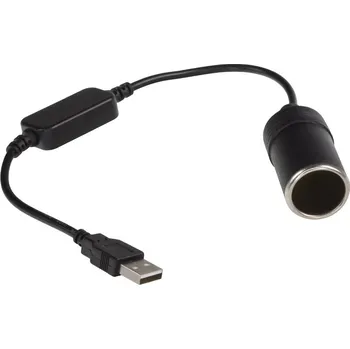 Auto elektroinstalace Redukce s měničem napětí USB/CL zásuvka - 5V/12V, 1A
