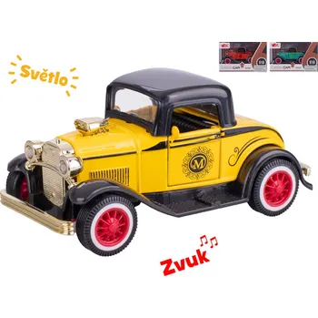 autíčko M.T. Retro auto na zpětný chod se světlem a zvukem, tři barvy Barva: Žlutá
