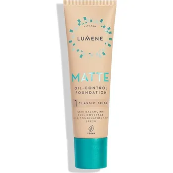 Make-up LUMENE Matte Oil-Control Foundation SPF20 Shade 1 Classic Beige