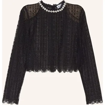 Dámské tričko Self-Portrait Dámské Tričko S Dlouhým Rukávem Z Děrované...