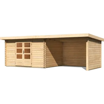 Zahradní domek Dřevěný zahradní domek BASTRUP 7 s přístavkem Lanitplast