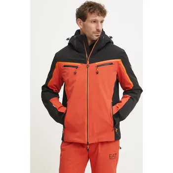 Lyžařská bunda EA7 Emporio Armani Kitzbuhel Colorblock Logo oranžová barva, PNCJZ.6DPG15 PNCJZ.6DPG15.1672 23X, vel. L
