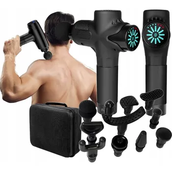 Masážní přístroj MASÁŽNÍ PISTOLE NA ZÁDA, TĚLO A CHODIDLA MASÁŽNÍ PŘÍSTROJ MASSAGE GUN 12 NÁSTAVCŮ SADA