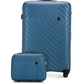 Velký kufr a kosmetická taška z ABS s geometrickým reliéfem | WITTCHEN | 56-3A-753-91K