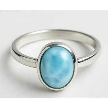 Prsten Stříbrný prsten larimar Bamoer - 55