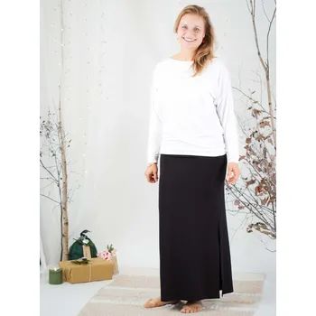 Dámská sukně Úpletová sukně dlouhá černá Velikost: XL