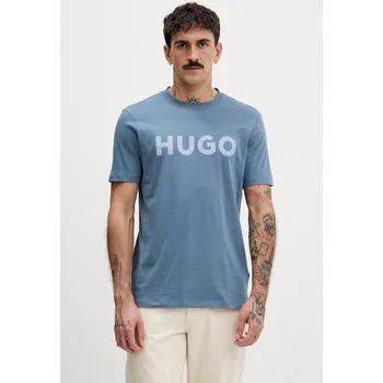 Pánské oblečení Bavlněné tričko HUGO Dulivio 50467556 tyrkysová 56X, vel. XXL