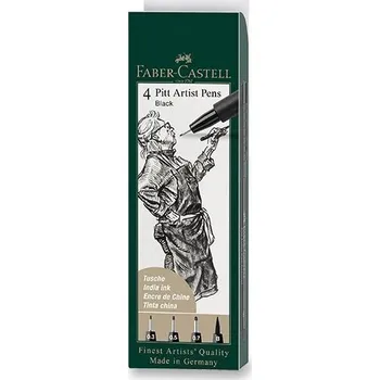 Zvýrazňovač Faber - Castell Popisovač Pitt Artist Pen - černá(S,F,M,B) 4 ks