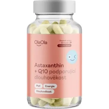 OlaOla Astaxanthin + Q10 podporující dlouhověkost 60 kapslí + 2 měsíce na vrácení zboží