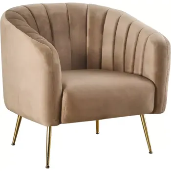 Křeslo Designové křeslo BAGY - hnědá /gold chrom-zlatý - SLEVA 3% s kodem radost25