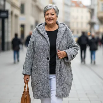 Dámský kabát Oversize kabát KARLOS šedý Velikost: UNI: XL-4XL