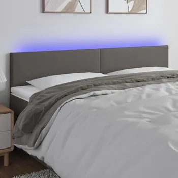 Čelo postele s LED krémové 100x5x78/88 cm umělá kůže