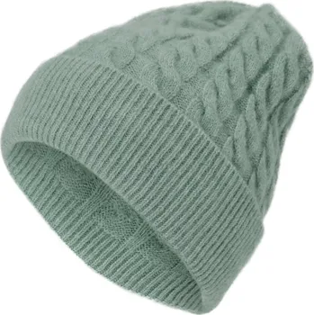 Čepice 720519 - Tchibo - Pletená čepice s copánkovým vzorem - barva: zelená