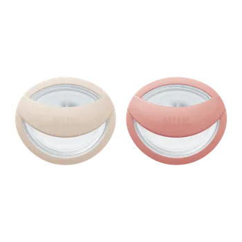 dudlíky NUK Dudlík Perfect Match 0-6 m 2 ks v boxu Beige/red