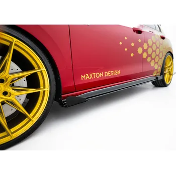 Tuning Maxton Design křidélka bočních difuzorů pro Volkswagen Golf GTI Mk8, Mk8 Facelift, černý lesklý plast ABS, vč. Clubsport