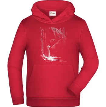 Pánské tričko Strašidelná pohádka Sněhurka, V2, bílý tisk - Dětská mikina s kapucí - 140 cm