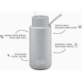 Láhev Cestovní láhev, Ceramic 1005 ml, Straw, Dust Grey - Frank Green