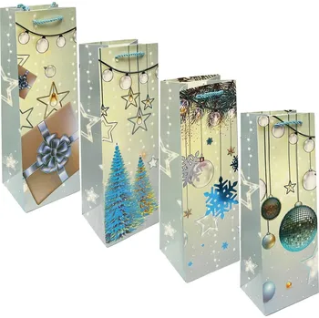 Dárková taška Dárková taška na láhev 35x12cm „Mix Nový rok“, modré