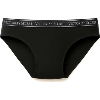 Kalhotky Victorias Secret Klasické Bavlněné Kalhotky Stretch Bikini Logo černé 76-17-QB4