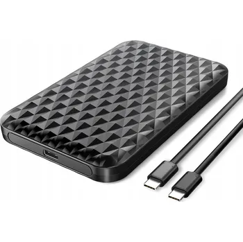 Příslušenství pro datový nosič Orico Černý box / pouzdro pro 2,5" HDD/SSD SATA disk + USB-C na USB-C 3.1 kabel
