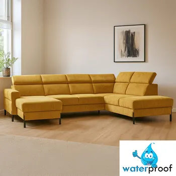 Sedací souprava Sedací souprava ULISES U | 179x331x225 | rozkládací | žlutá | VÝPRODEJ Z PRODEJNY