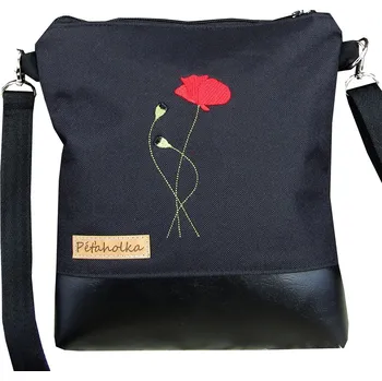 Městský batoh Petaholka - Menší kabelka s výšivkou máku