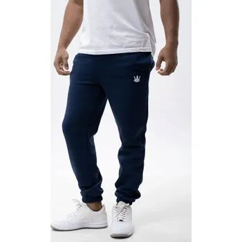 Pánské bavlněné tepláky tmavě modré Jigga Wear White Crown XXL