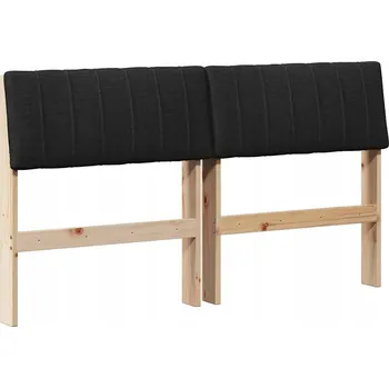 Čalouněné čelo postele Černá 120 cm Masivní borové dřevo